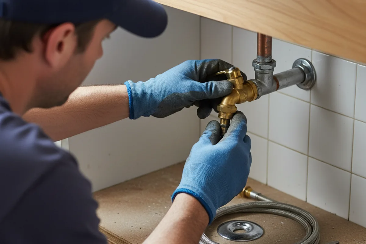 Shutoff valve and fitting work during Burst Pipe Repair in Paint Rock